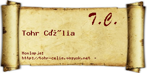 Tohr Célia névjegykártya